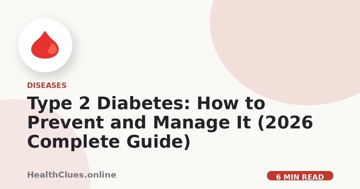 Type 2 Diabetes: How to Prevent and Manage It (2026 Complete Guide)