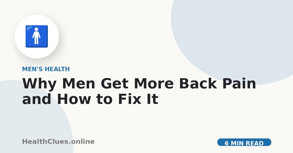 Why Men Get More Back Pain and How to Fix It