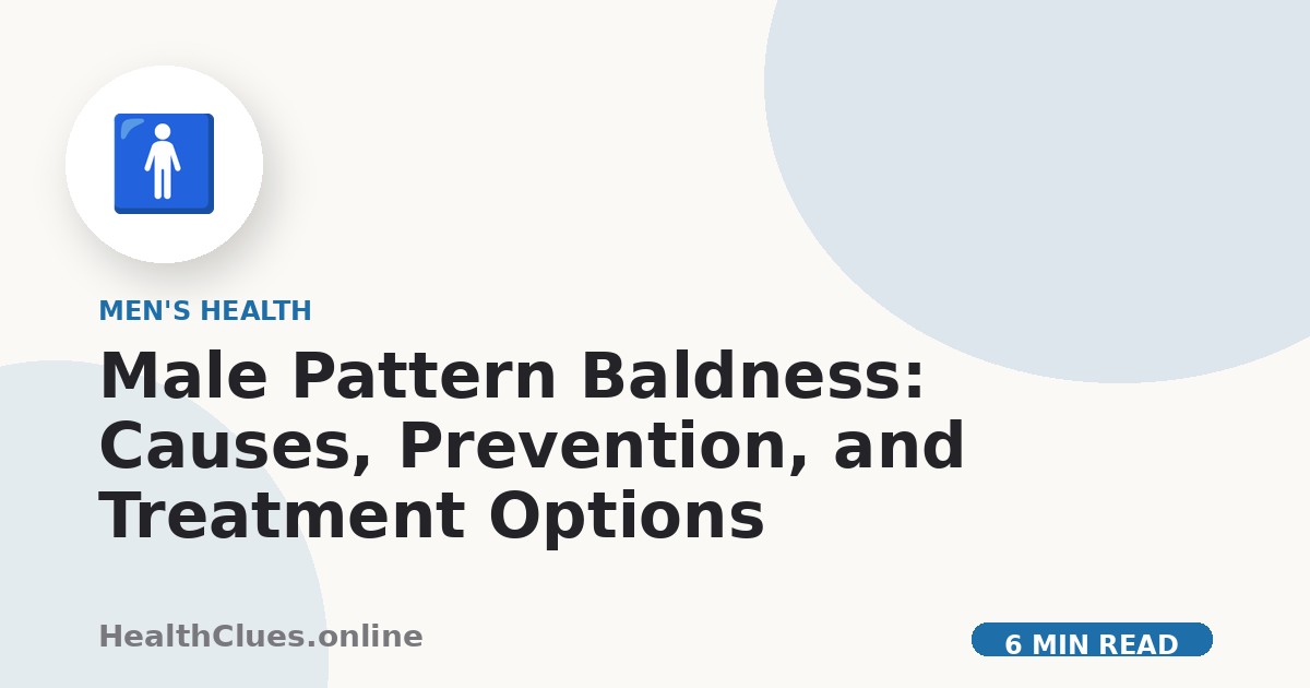 Male Pattern Baldness: Causes, Prevention, and Treatment Options
