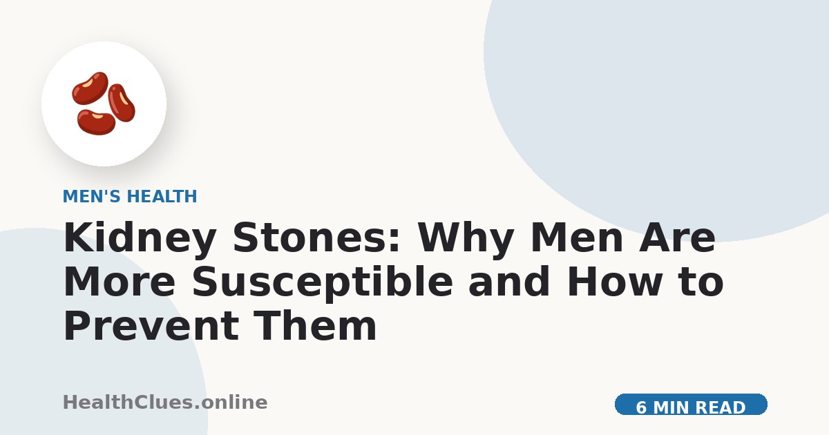 Kidney Stones: Why Men Are More Susceptible and How to Prevent Them