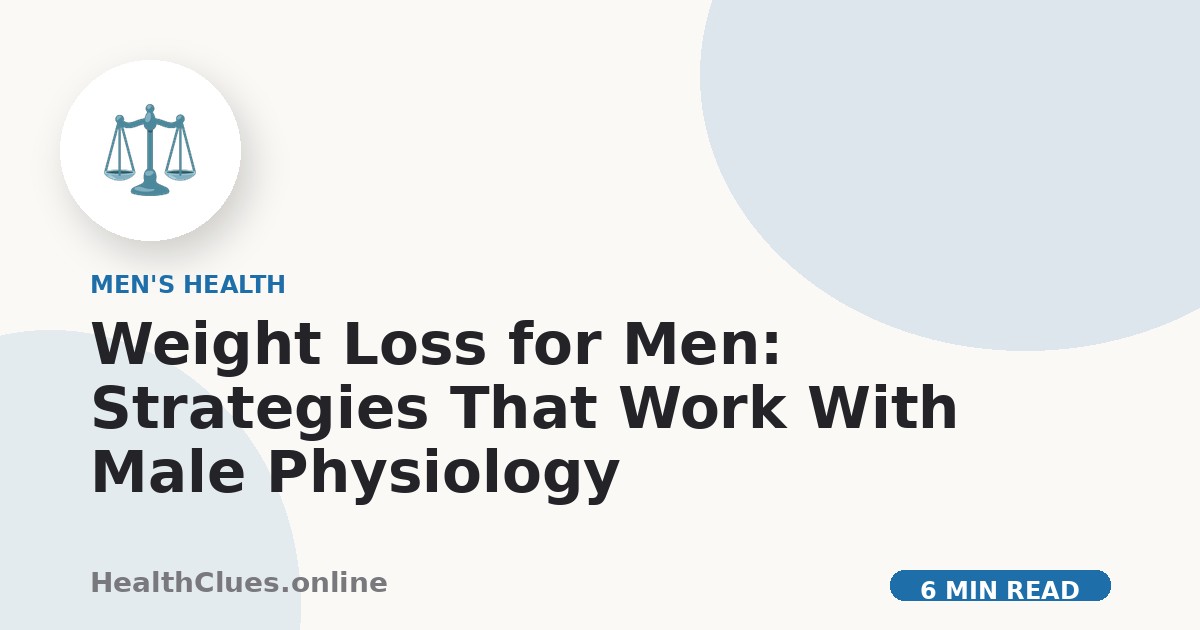 Weight Loss for Men: Strategies That Work With Male Physiology