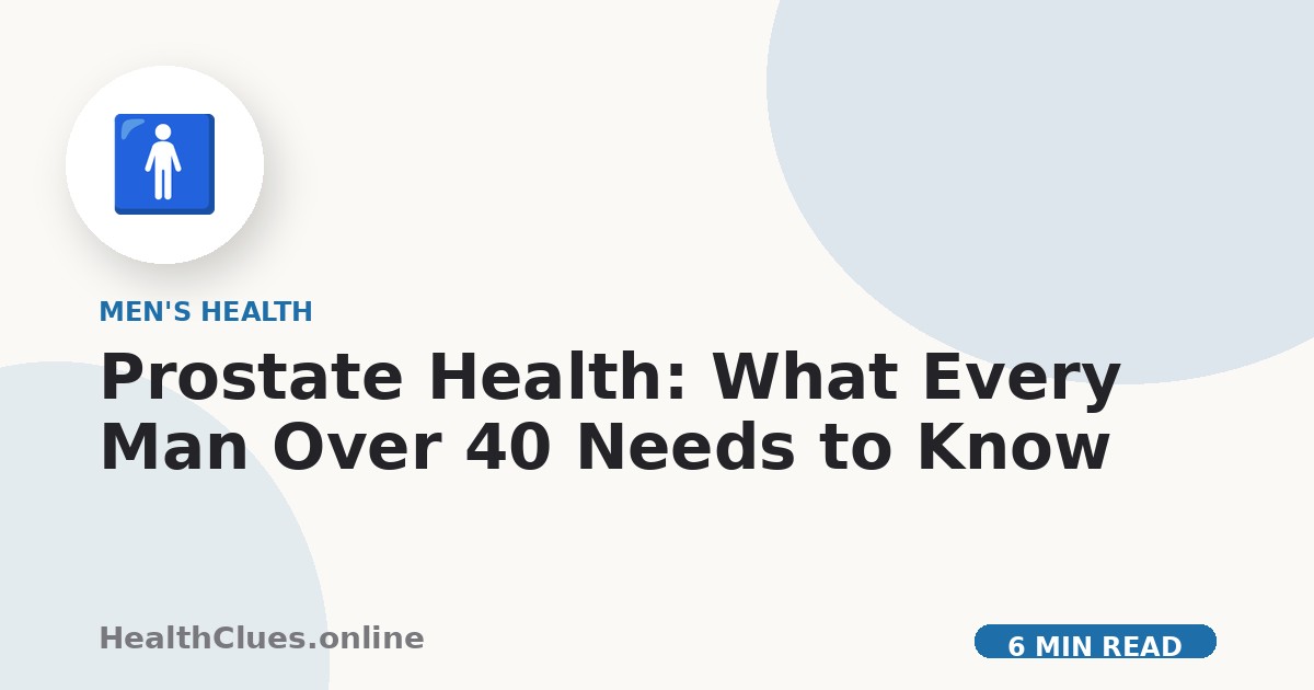 Prostate Health: What Every Man Over 40 Needs to Know