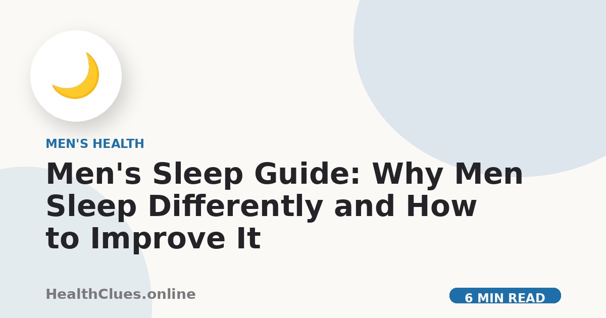 Men's Sleep Guide: Why Men Sleep Differently and How to Improve It