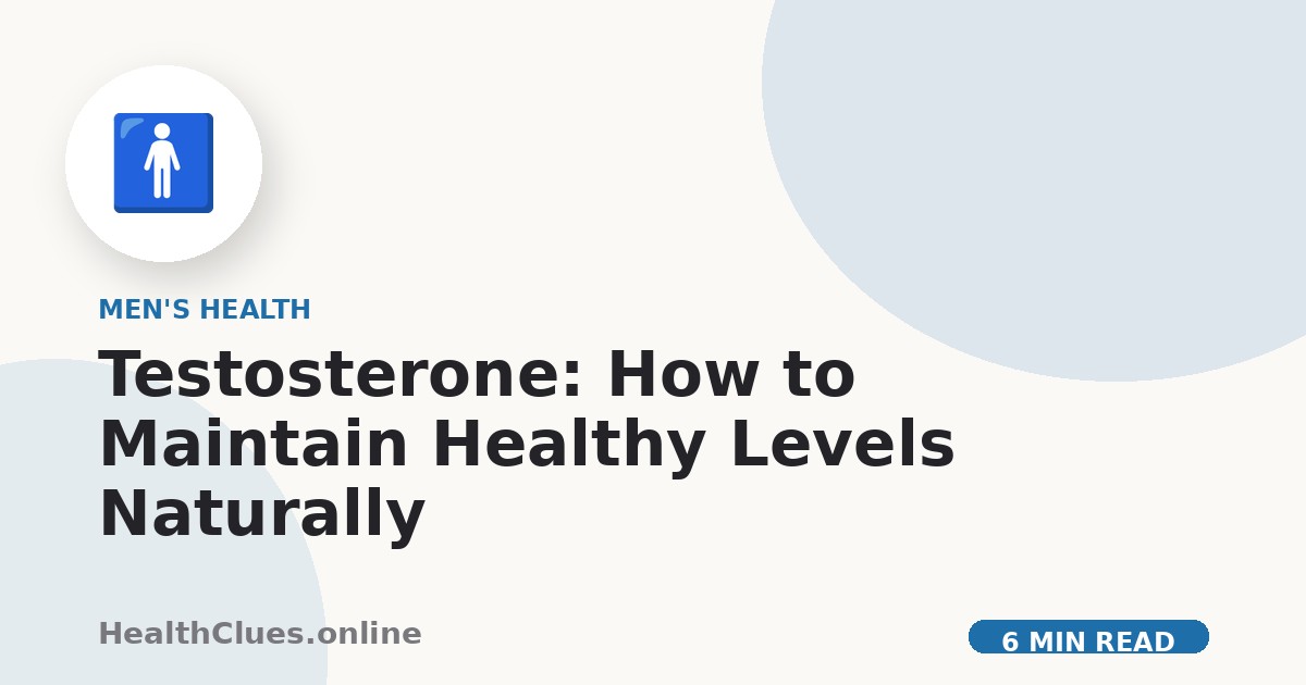 Testosterone: How to Maintain Healthy Levels Naturally