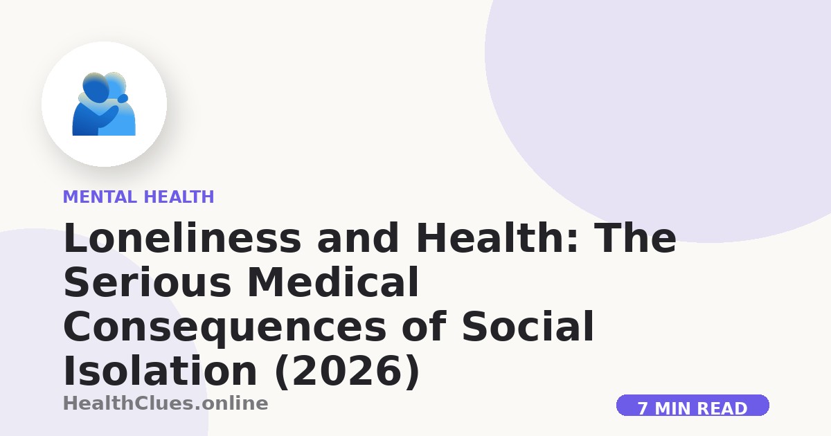 Loneliness and Health: The Serious Medical Consequences of Social Isolation (2026)