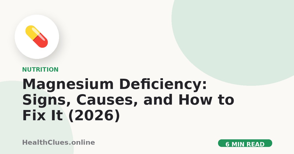 Magnesium Deficiency: Signs, Causes, and How to Fix It (2026)