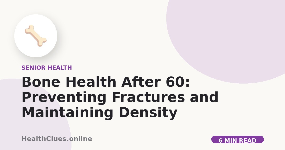 Bone Health After 60: Preventing Fractures and Maintaining Density