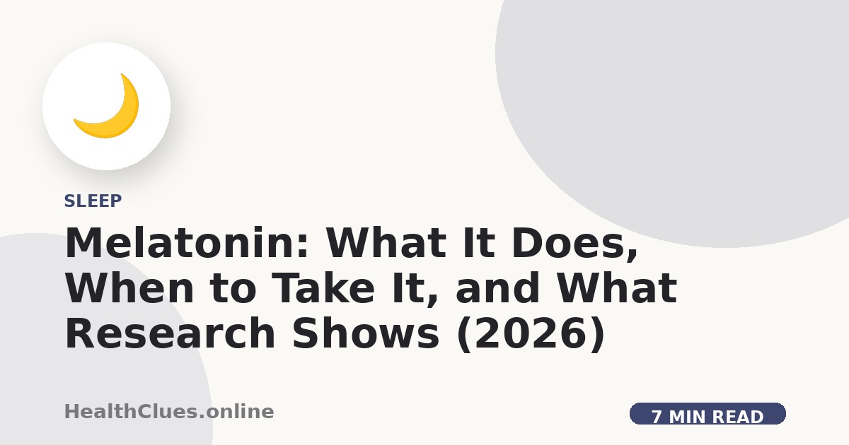 Melatonin: What It Does, When to Take It, and What Research Shows (2026)