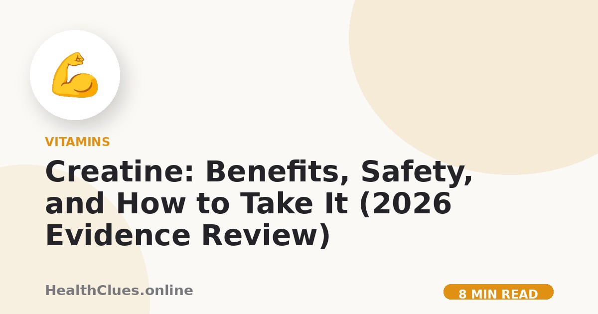 Creatine: Benefits, Safety, and How to Take It (2026 Evidence Review)