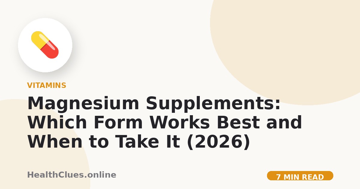 Magnesium Supplements: Which Form Works Best and When to Take It (2026)