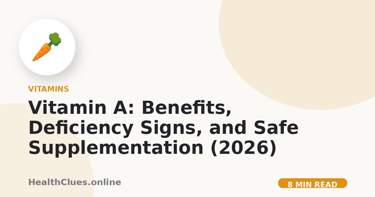 Vitamin A: Benefits, Deficiency Signs, and Safe Supplementation (2026)