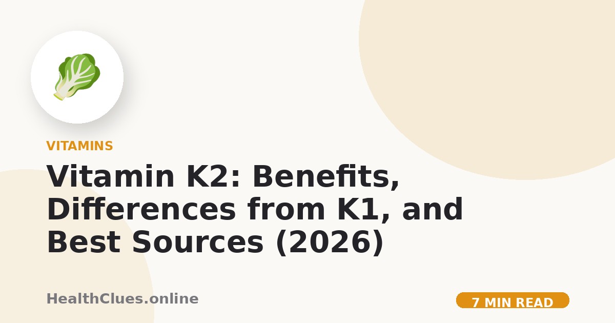 Vitamin K2: Benefits, Differences from K1, and Best Sources (2026)