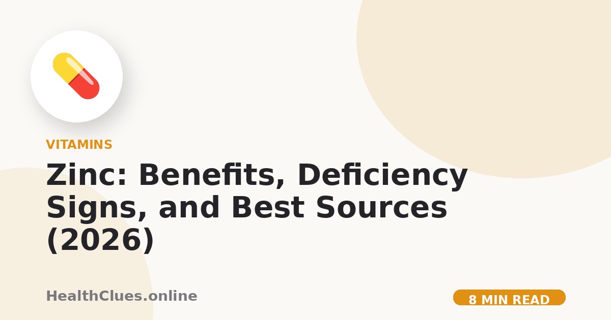 Zinc: Benefits, Deficiency Signs, and Best Sources (2026)