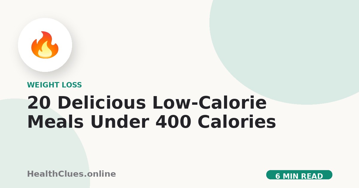 20 Delicious Low-Calorie Meals Under 400 Calories