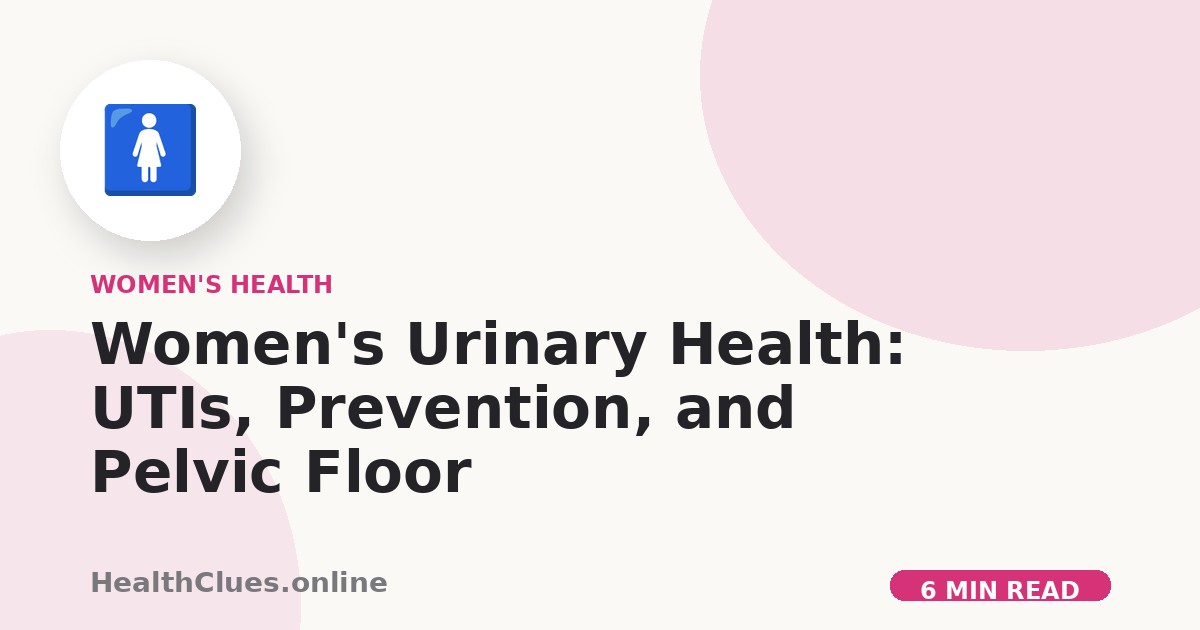 Women's Urinary Health: UTIs, Prevention, and Pelvic Floor